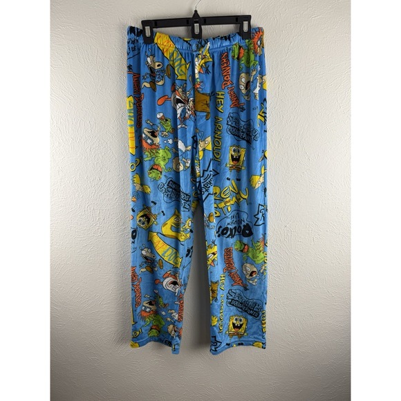 Nickelodeon Other - Nickelodeon Men's Cartoon Character Mashup Allover Loungewear Pajama Pants sz L